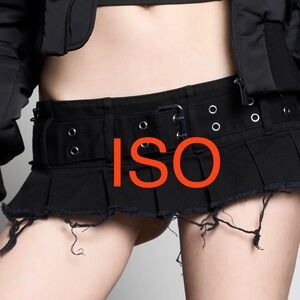 ‼️ISO‼️ Dolls Kill NAMILIA black Pleated Micro Mini Skirt with Belt